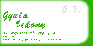 gyula vekony business card